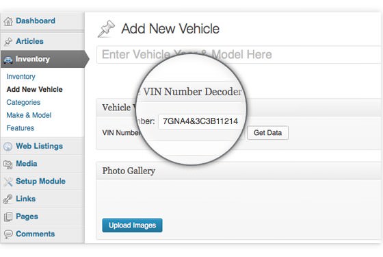 WordPress Car Dealer Vin Number Decoder